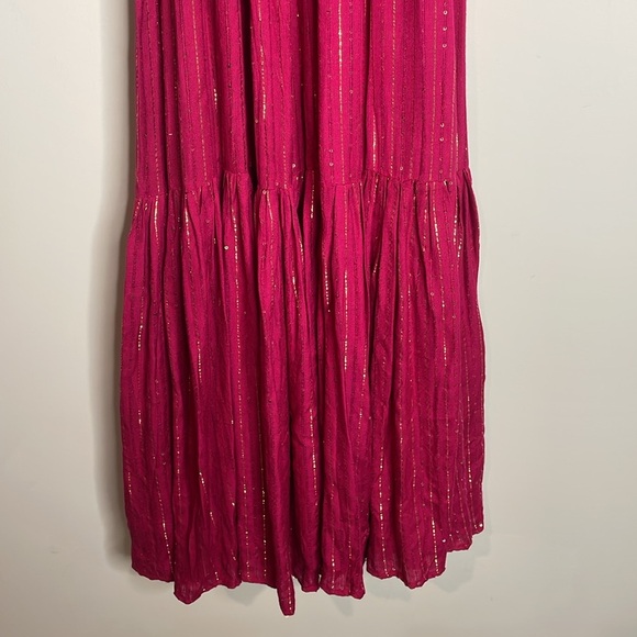 Sundress | Women’s Pink Gold Metallic Details Yolanda Maxi Dress Size Small - Picture 4 of 9
